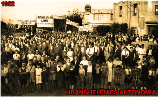 Comunidad de Huanguelén en 1952 reclamando su autonomía municipal